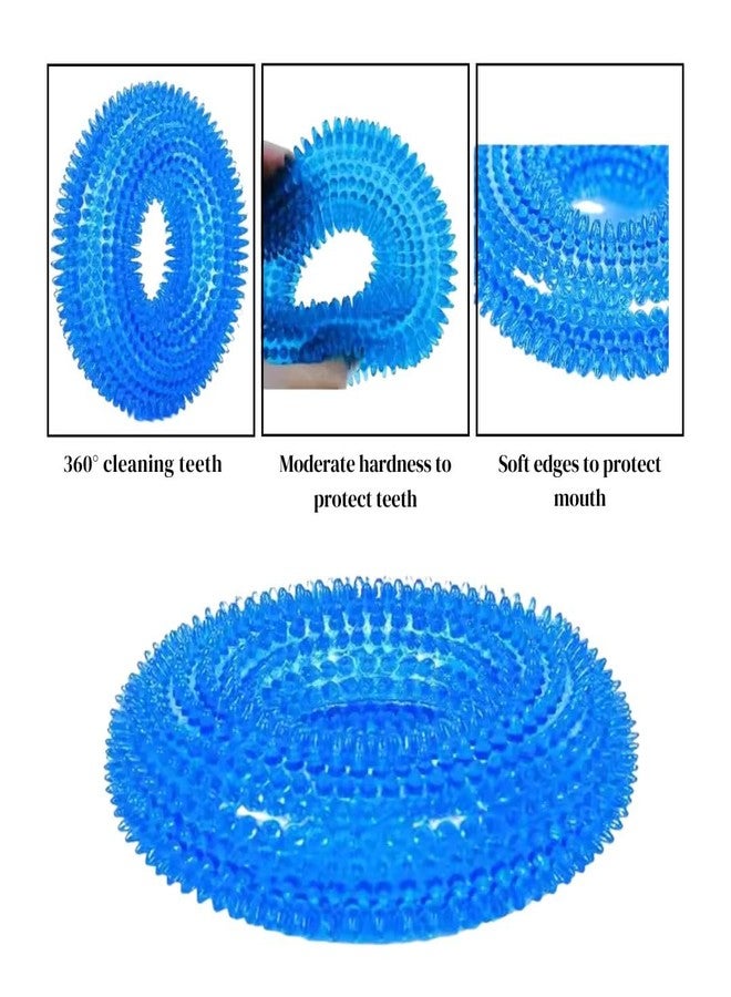 PET FUN LED Spike Ring Toy for Dogs & Puppies | Chew Toy with Squeaky Sound | Durable Light-Up Interactive Play (Blue) - Image 2